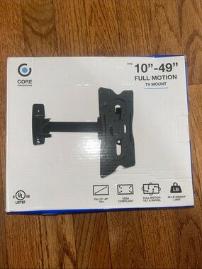 Core Innovations Full Motion TV Mount 10"-49" in Black NIB